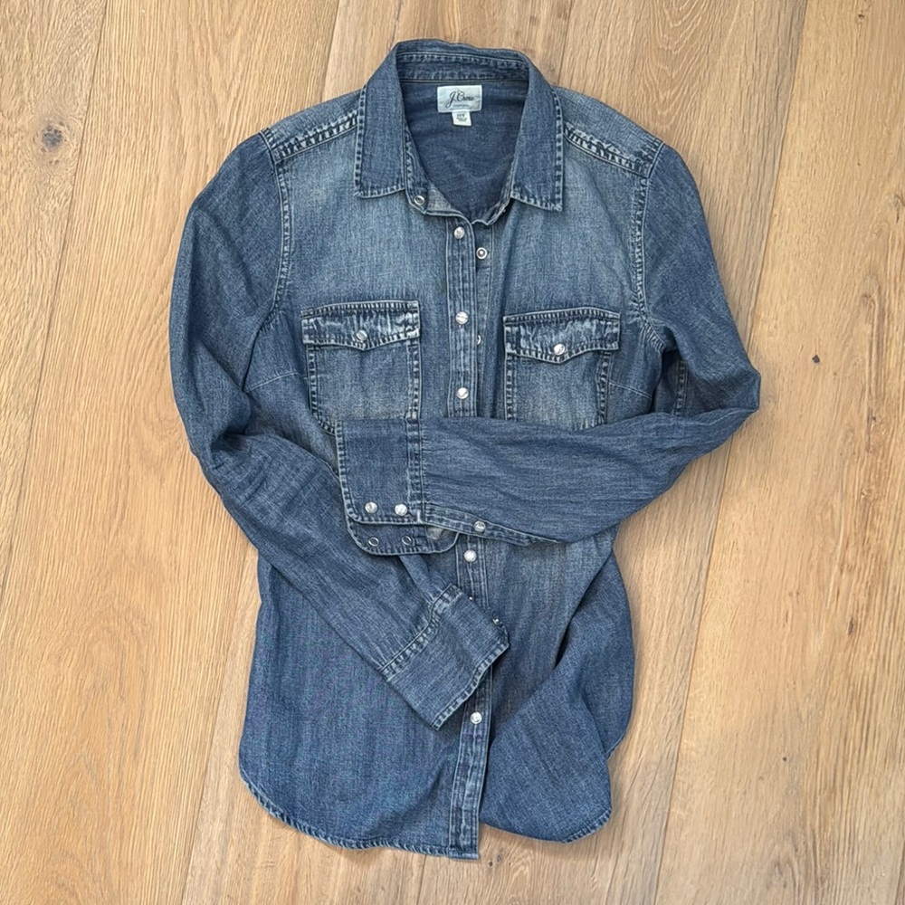 J. Crew Blue Denim Button Down Shirt